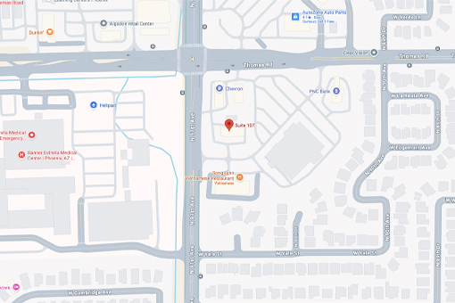 Screenshot on Google Map of Phoenix Chiropractic Injury Clinic's Location